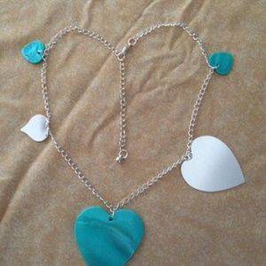 Blue & Silver Heart Necklace